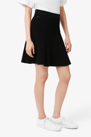 Falda evasé de talle alto - Negro
