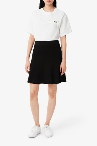 Falda evasé de talle alto - Negro