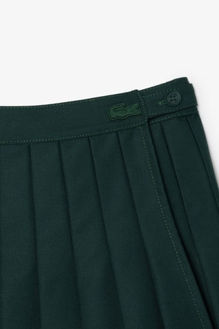 Falda plisada de talle alto - Verde oscuro
