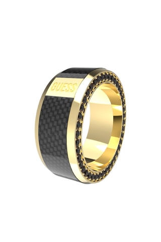 Bague Racer Tag - Doré et noir
