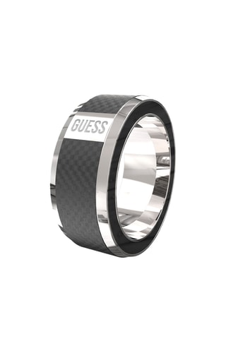 Bague Racer Tag - Argenté et noir