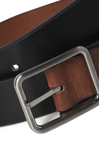 Ceinture réversible en cuir - Noir et marron