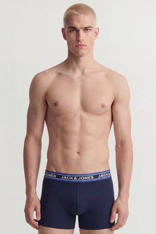 5 boxers en coton biologique - Gris et bleu marine