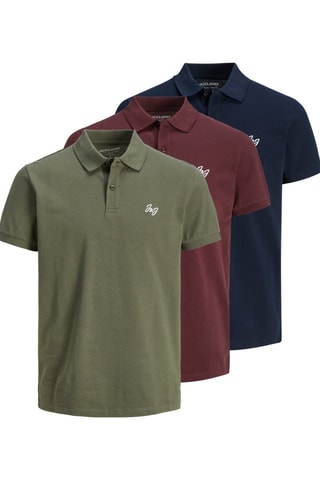 3 polos - Kaki et bordeaux