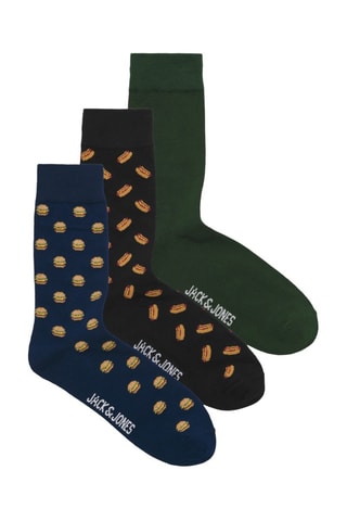 3 paires de chaussettes - Vert et bleu marine