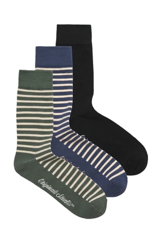 3 paires de chaussettes - Bleu et kaki