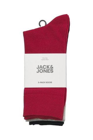 3 paires de chaussettes - Rouge et noir