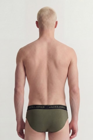 3 slips en coton biologique - Kaki et noir