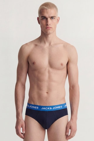3 slips en coton biologique - Bleu marine et vert