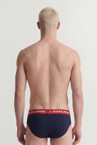 3 slips en coton biologique - Bleu marine et vert