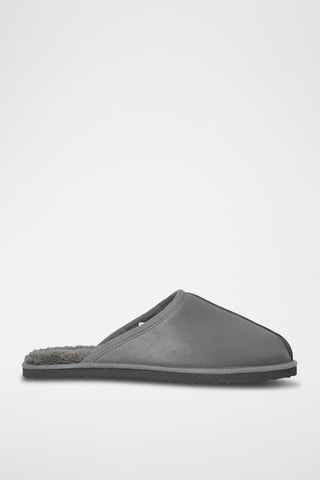 Pantoufles fourrées - Gris foncé