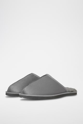 Pantoufles fourrées - Gris foncé