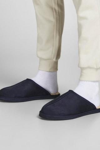 Pantoufles fourrées - Bleu marine