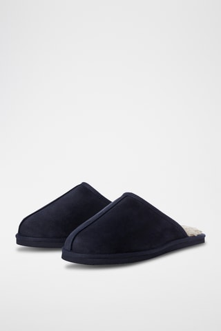 Pantoufles fourrées - Bleu marine