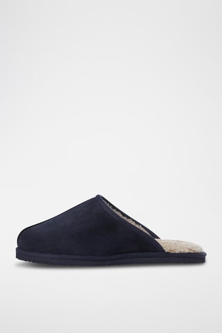 Pantoufles fourrées - Bleu marine