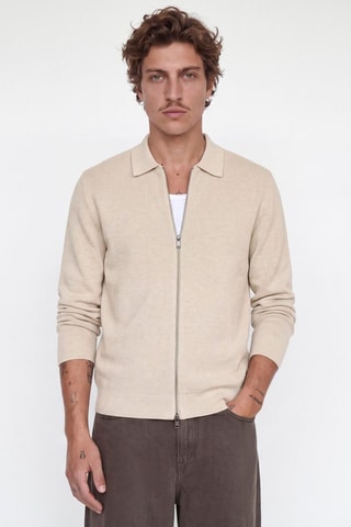 Gilet en coton biologique - Beige