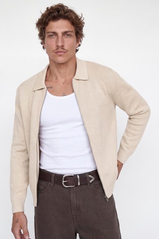 Gilet en coton biologique - Beige