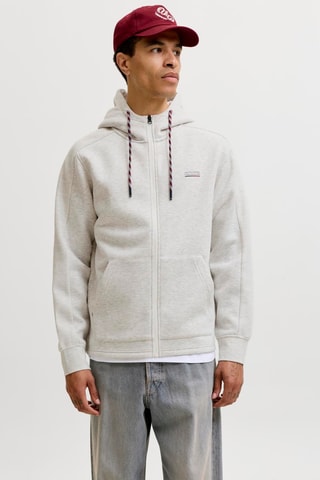 Sweat à capuche - Blanc chiné