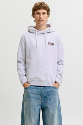 Sweat à capuche - Blanc chiné