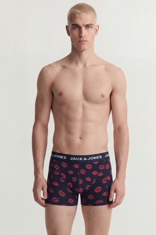 3 boxers en coton biologique - Noir et bleu marine
