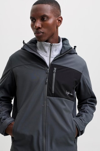 Veste Softshell à capuche - Gris foncé