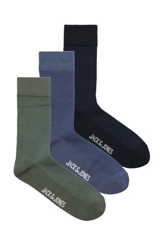 3 paires de chaussettes - Vert foncé et bleu