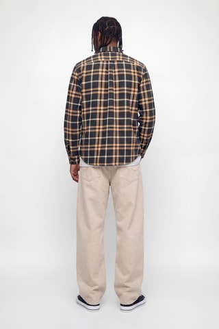 Chemise en coton biologique - Marron et bleu marine