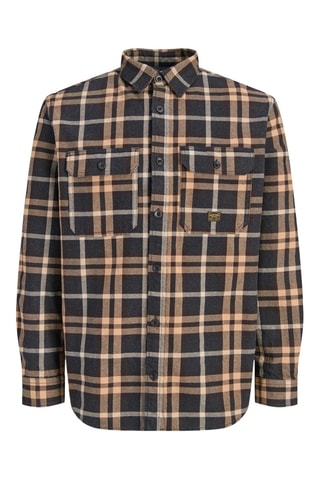 Chemise en coton biologique - Marron et bleu marine