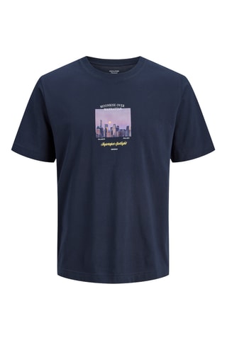 T-shirt en coton biologique - Bleu marine