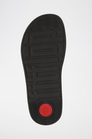 Tongs compensées en cuir Microwobbleboard - Noir