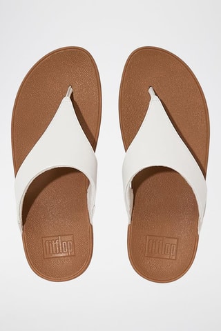 Tongs compensées en cuir Lulu Leather - Blanc