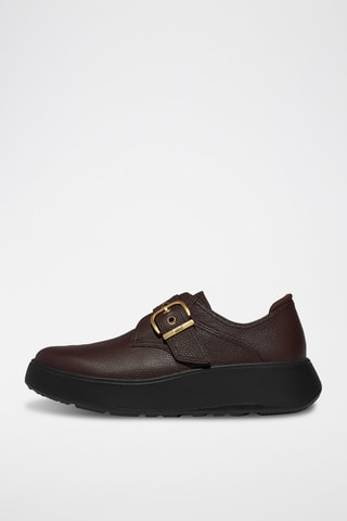Derbys à boucle en cuir Microwobbleboard - Marron foncé