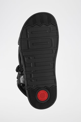 Sandales compensées en cuir Microwobbleboard - Noir