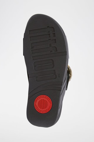 Sandales compensées en cuir Microwobbleboard - Noir