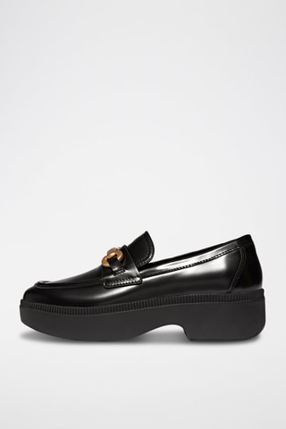 Mocassins plateformes en cuir Microwobbleboard - Noir