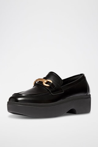 Mocassins plateformes en cuir Microwobbleboard - Noir