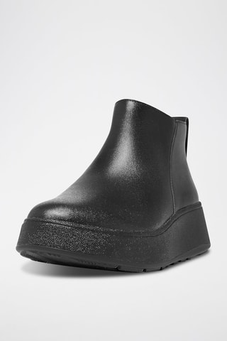 Bottines plateformes en cuir F-Mode Leather Flatform - Noir