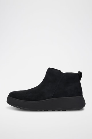 Bottines plateformes en cuir suédé F-Mode Suede Flatform - Noir
