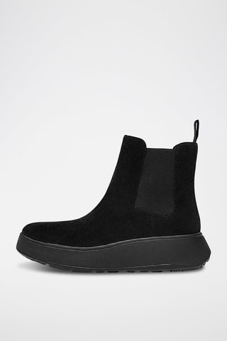 Bottines Chelsea plateformes en cuir suédé F-Mode Suede Flatform - Noir
