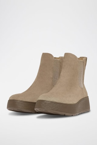 Bottines Chelsea plateformes en cuir suédé F-Mode Suede Flatform - Marron
