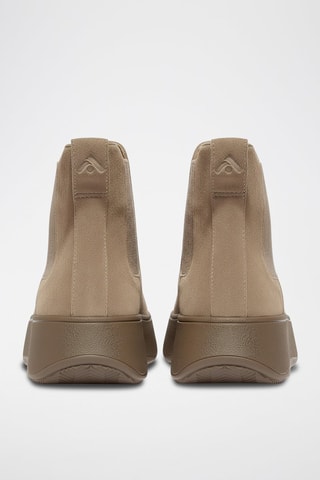 Bottines Chelsea plateformes en cuir suédé F-Mode Suede Flatform - Marron