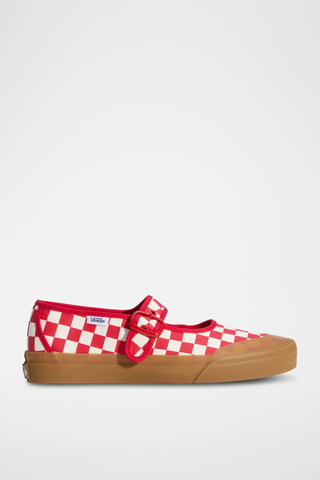 Babies de nobuk Mary Jane - Rojo y blanco