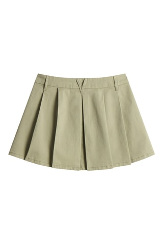 Falda plisada de algodón orgánico - Verde