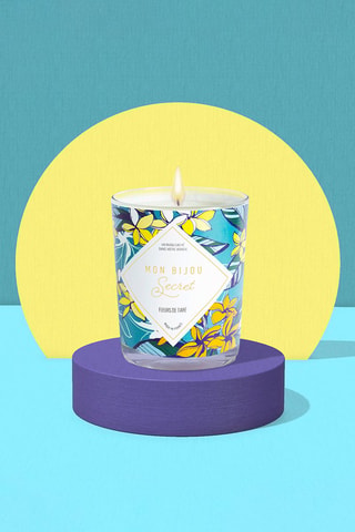 Bougie parfumée et collier Fleurs de tiaré