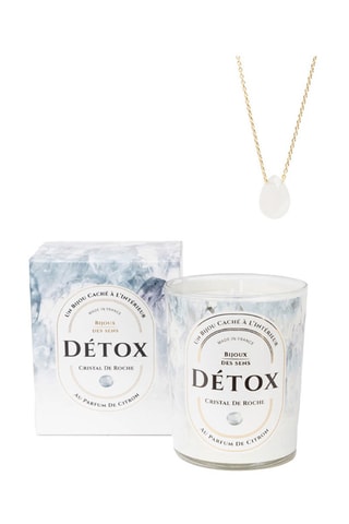Bougie parfumée Citron et collier Détox - Cristal de roche