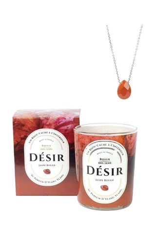Bougie parfumée Ylang Ylang et collier Désir - Jaspe