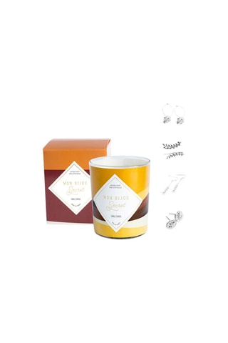 Bougie parfumée Sable chaud et boucles d’oreilles Mon bijou secret - Modèle aléatoire