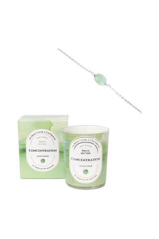 Bougie parfumée Menthe et bracelet Concentration - Aventurine