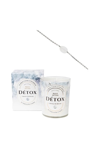 Bougie parfumée Citron et bracelet Détox - Cristal de roche