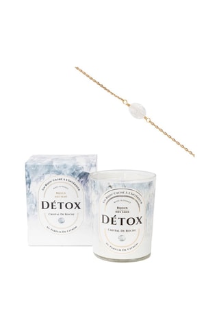 Bougie parfumée Citron et bracelet Détox - Cristal de roche